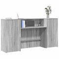 vidaXL Recepčný stôl sivý dub sonoma 200x50x103,5 cm kompozitné drevo