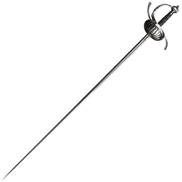 Cold Steel 88CHR Ribbed Shell Swept Hilt Rapier meč 105,4 cm, uhlíková oceľ, drevo, koža, puzdro