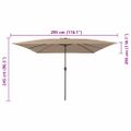 vidaXL Záhradný slnečník 295 x 295 x 245 cm Polyester a oceľ Sivohnedá