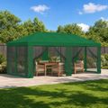 vidaXL Kryt altánku s bočnými stenami 6 x 3 m Zelená Polyester 190 gsm