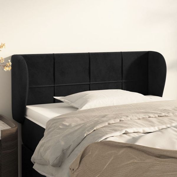 vidaXL Čelo postele so záhybmi čierne 103x23x78/88 cm zamat