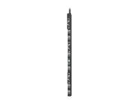Rozvodná jednotka PDU (k montáži na regál) - switched, metered, 415 V - AC 415 V - 69000 VA - 3 fázy - Ethernet 10/100/1000 - vstup: IEC 60309 100A - výstupné konektory: 36 (18 x IEC 60320 C13/C15, 18 x IEC 60320 C13/C15/C19/C21) - 0U - 3 m kábel - čierna