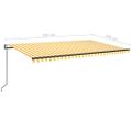 vidaXL Automatická markíza, LED a senzor vetra 500x350 cm, žltá/biela