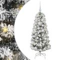 vidaXL Umelý Sklápací Vianočný Stromček 150 LED Zelená a biela 120 cm