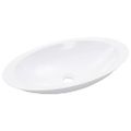 vidaXL Umývadlo z minerálneho/mramoroveho odliatku 59,3x35,1x10,7 cm biele