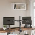 vidaXL Držiak na dva monitory čierny oceľový VESA 75/100 mm