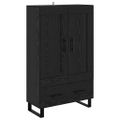 vidaXL Highboard Čierny dub 69,5 x 31 x 115 cm Kompozitné drevo