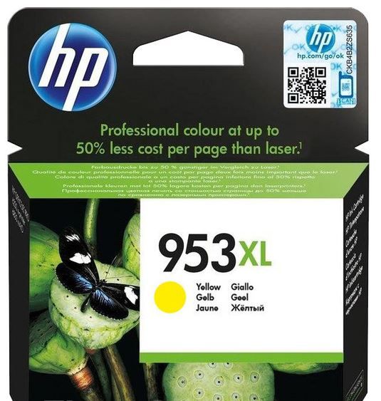 HP 953XL žltá atramentová kazeta, F6U18AE