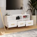 vidaXL TV stolík biely 102x36x50 cm spracované drevo