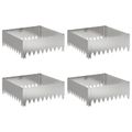 vidaXL Obrubník trávnika 4 ks 60 x 60 x 20 cm Oceľ Strieborná