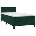 vidaXL Posteľný rám boxsping s matracom tmavozelený 80x200 cm zamat