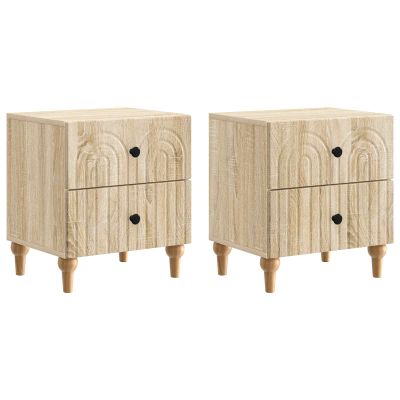 vidaXL Nočný stolík so zásuvkou 2 pcs Dub sonoma 43 x 34,5 x 48 cm