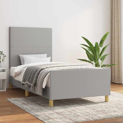 vidaXL Posteľ bez matraca bledosivý 80x200 cm látka