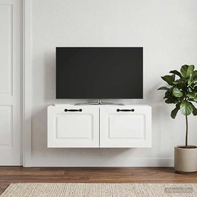vidaXL Nástenná TV skrinka Biela s vysokým leskom 78,5 x 31 x 30 cm