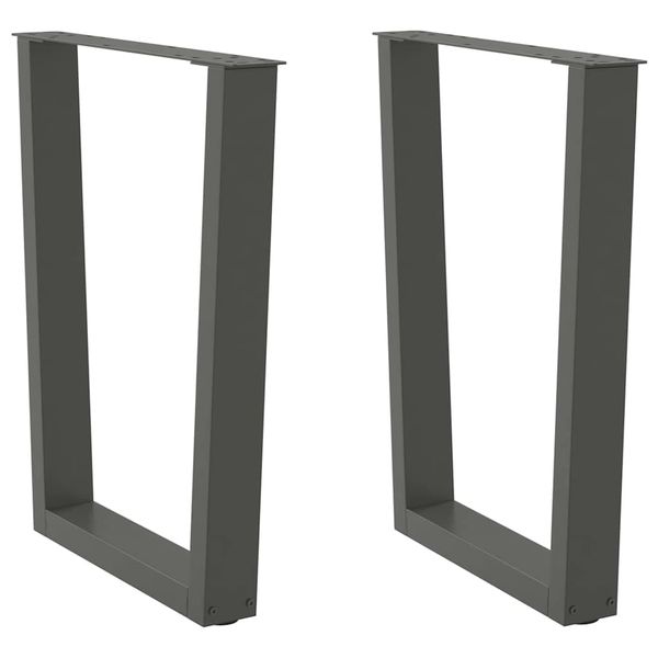 vidaXL Nohy k jedálenskému stolu v tvare V, 2 ks, antracitové, 70 x (72 – 73,3) cm, oceľ