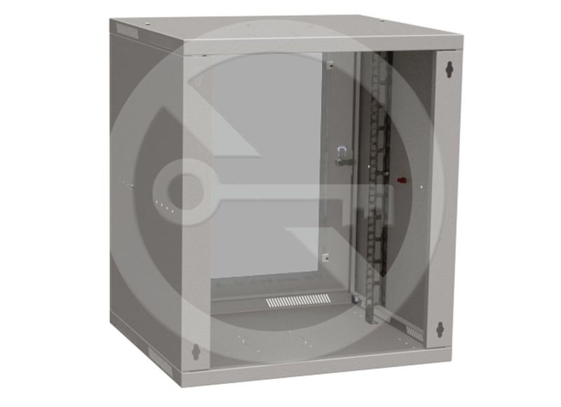 Stěnový skladací rozváděč SENSA LITE 12U 450 mm, dvere sklo, RAL 7035, SENSA-L-12U-545-11-G