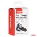 Nabíjačka do auta Quick Charge s voltmetrom AMiO-04178