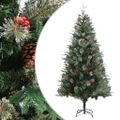 vidaXL Vianočný stromček s borovicovými šiškami zelený 225 cm PVC a PE