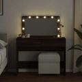 vidaXL Toaletný stolík s LED hnedý dub 100x40x120 cm
