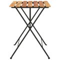 vidaXL Skladací bistro stolík 55x54x71 cm tíkový masív a oceľ