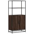 vidaXL Vysoká skrinka hnedý dub 68x35x139 cm kompozitné drevo+kov