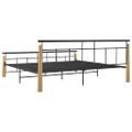 vidaXL Posteľný rám, kov a dubový masív 200x200 cm