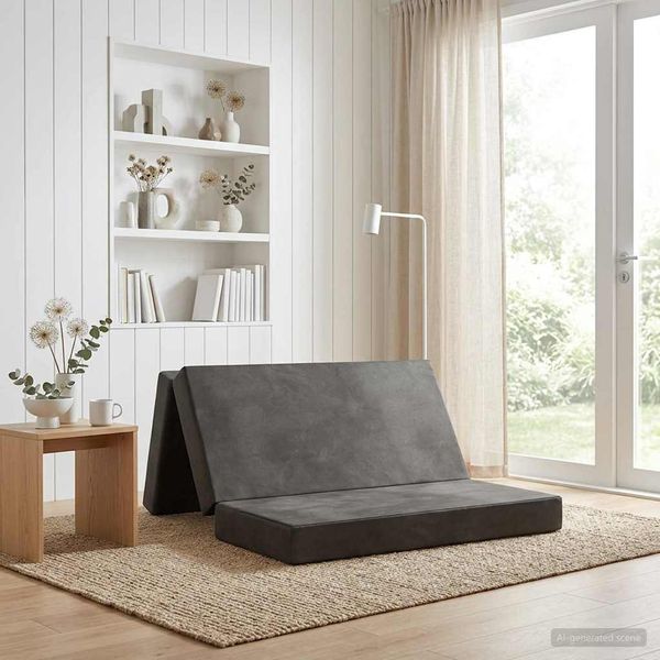 vidaXL Skladacia pohovka na spaní 200 x 67 x 45 cm Svetlosivá