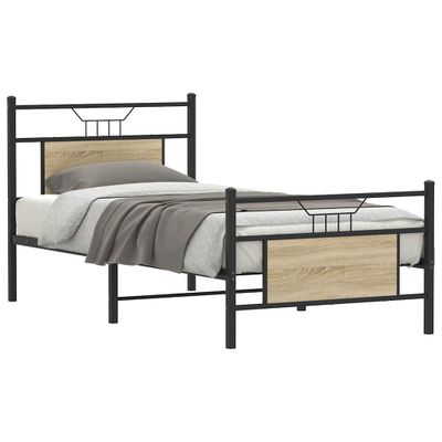 vidaXL Posteľný rám bez matraca dub sonoma 90x200 cm kompozitné drevo