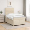 vidaXL Posteľ boxspring s matracom Krémová 120 x 190 cm Látka