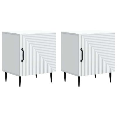 vidaXL Nočný stolík 2 pcs Biela 43 x 34,5 x 50 cm Kompozitné drevo