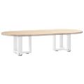 vidaXL Nohy konferenčného stolíka v tvare T, 2 ks, biele, 30x25x(30-31) cm, oceľové