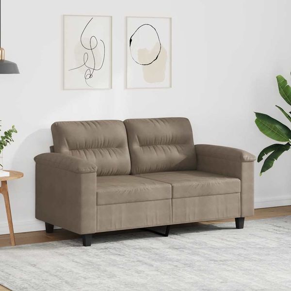 vidaXL 2-miestna pohovka, sivohnedá 120 cm, mikrovlákno