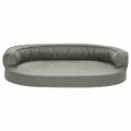 vidaXL Ergonomický matrac pre psa 75x53 cm ľanový vzhľad šedý