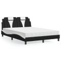 vidaXL Posteľ Viana s matracom čierno-biela 140x190 cm umelá koža
