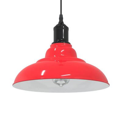 VidaXL Závesná lampa výškovo nastaviteľná E27 lesk červená Ø 31 cm kov