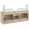 vidaXL Set kabinetov do kúpeľne 3 ks Dub sonoma 53 x 34,5 x 63 cm