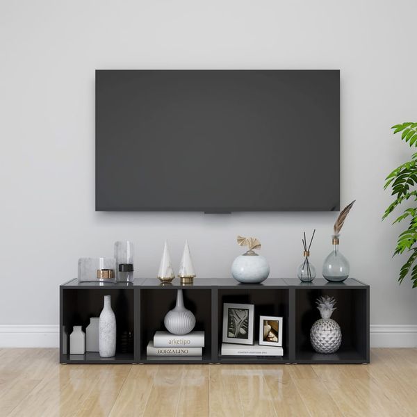 vidaXL TV skrinky 4 ks, sivé 37x35x37 cm, kompozitné drevo