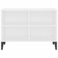 vidaXL TV stolík nohy z kovu biely 69,5x30x50 cm