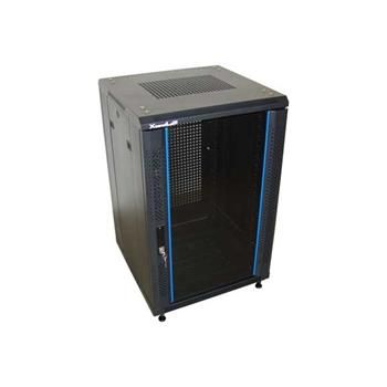 XtendLan 15U/600x600 stojanový, černý, skleněné dveře, perforovaná záda Rozvadec, 19", stojanový, rozebíratelný, výška 15U, 600 × 600, perforované sklenené dvere, kourové sklo, perforovaná záda, cerný