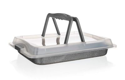 Plech na pečenie BANQUET Granite 42x29cm s vekom