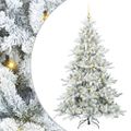 vidaXL Umelý Sklápací Vianočný Stromček Biela 210 cm PVC a oceľ