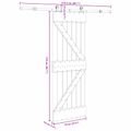 vidaXL Posuvné dvere NARVIK Prírodná a čierna 70 x 210 cm (213,5 cm)