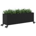vidaXL Záhradné kvetináče kolieska 2 ks čierne 107x32x38 cm polyratan