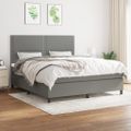 vidaXL Boxspring posteľ s matracom tmavosivá 160x200 cm látka