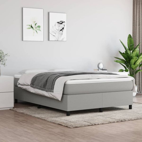 vidaXL Boxspring posteľ s matracom bledosivá 140x200 cm látka