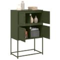 vidaXL Komoda olivovozelená 68,5x38,5x107 cm oceľ
