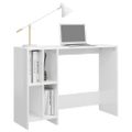 vidaXL Stôl na notebook, lesklý biely 102,5x35x75 cm, kompozitné drevo
