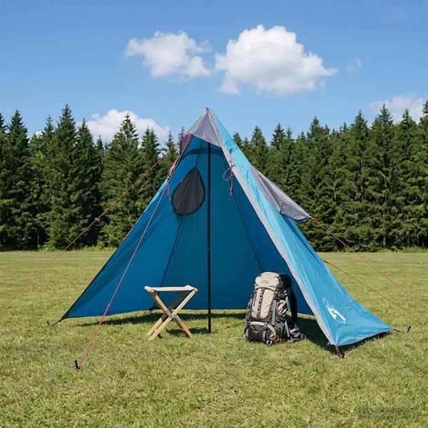 vidaXL 2-v-1 dažďový plášť s kapucňou Modrá 262 x 126 x 130 cm