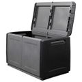 vidaXL Záhradný úložný box 96x53x57 cm 230 l sivo-čierny