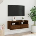 vidaXL TV nástenná skrinka hnedý dub 80x30x30 cm kompozitné drevo